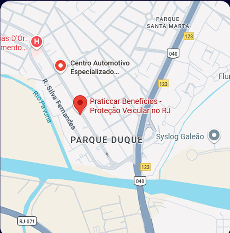 Praticcar Benefícios — Proteção Veicular no RJ (mapa)